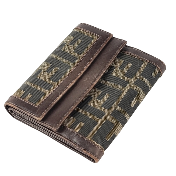 Fendi Zucca FF Logo Compact Wallet - Picture 3 of 10